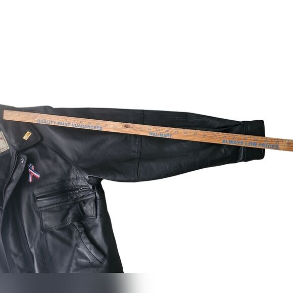 100% Leather Live to Ride American Eagle Biker Jacket Sz XL Leather Vintage Moto - Picture 16 of 16